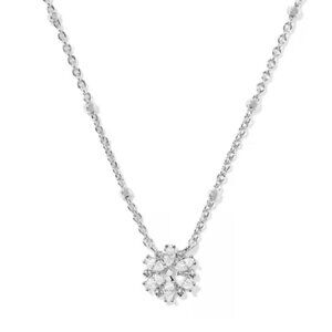 NEW Kendra Scott Mylah SILVER Short Snowflake Pendant Necklace